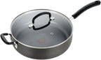 T-fal Ultimate Hard Anodized Non Stick Jumbo Cooker With Lid & Helper Handle 5 Quart, Oven Broiler Safe 400F, Lid Safe 350F, Cookware, Deep Frying Pan, Skillet, Pots and Pans, Dishwasher Safe, Grey