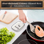 Ceramic Spoon Rest for Stove Top, Large Spoon Holder for Kitchen Counter, White Coffee Spoon Rest, Heat-Resistant Cooking Utensil Rest, Modern Farmhouse Kitchen Décor - view 4