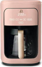 Beautiful 14 Cup Programmable Coffee Maker, Touch Display, 1200W, Brew Strength Control, Keep Warm, Pause & Serve, Glass Carafe, Reusable Filter, Auto Shut-Off (Rose)