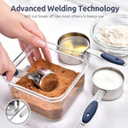 Measuring Cups Spoons Set, 18/8 Stainless Steel, 12Pc/Midnight Blue - view 5