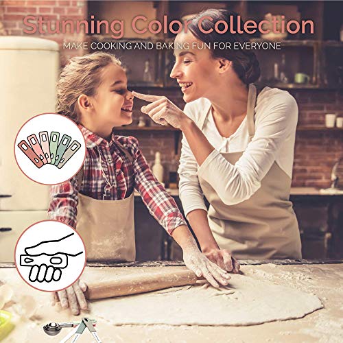 22-Piece Stainless Steel Measuring Cups and Spoons Set, Tad Dash Pinch Smidgen Drop Mini Measuring Spoons, Measuring Stick Leveler, Measurement Conversion Chart Fridge Magnet, (Country Chic) - view 7