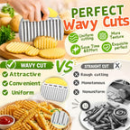 Large Crinkle Cutter, Stainless Steel Vegetable Wavy Chopper - view 3