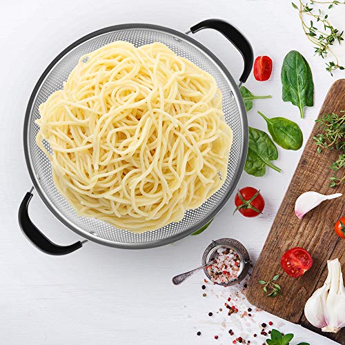 18/8 Stainless Steel Colander, Easy Grip Micro-Perforated 5-Quart Colander, Strainer with Riveted and Heat Resistant Handles, BPA Free. Great for Pasta, Noodles, Vegetables and Fruits - view 6