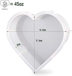 Large Silicone Molds for Resin, Heart Resin Mold, Epoxy Resin Molds for Flowers Preservation, Resin Art Casting, DIY Wedding, Valentine, Home Decors (8.3'' x 2'')