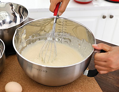 Stainless Steel Mixing Bowls Set with Lids,1.5,3 & 5 Qt,Black - view 5