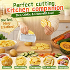 Large Crinkle Cutter, Stainless Steel Vegetable Wavy Chopper - view 2