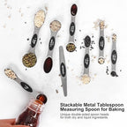 Magnetic Measuring Spoons Set Stainless Steel with Leveler, Stackable Metal Tablespoon Measure Spoon for Baking, Cups and Spoon Set Kitchen Gadgets Apartment Essentials Fits in Spice Jars - view 5