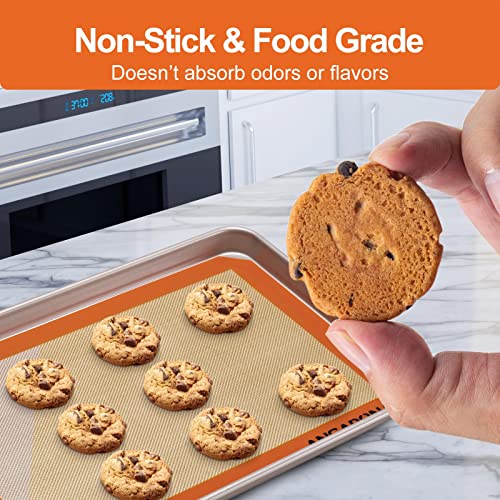Silicone Baking Mat Sheets Set, Easy Clean &Non-Stick Food Grade Reusable Baking Mat, 2 Half Sheet Baking Mats Silicone for Oven, Macarons, Cookies and Pastry - view 3