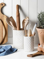 Ceramic Utensils Holder for Kitchen Countertop, Arctic White - view 2