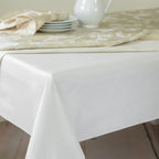 Benson Mills Deluxe Heavy Duty Vinyl Table Pad, Premium Table Protector, Waterproof with Flannel Backing, Quilted Design and Customizable (Off-White, 52" X 120" Rectangular)
