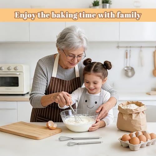 Whisks for Cooking, 3 Pack Mini Whisk for Whisking, 7"+9"+11" Tiny Stainless Steel Wire Whisk Set for Baking, Blending Eggs & Sauces, Heavy Duty Rust Proof - view 7