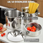 12 Quart Pasta Pot Set 4-Piece 18/10 (304) Stainless Steel - view 4