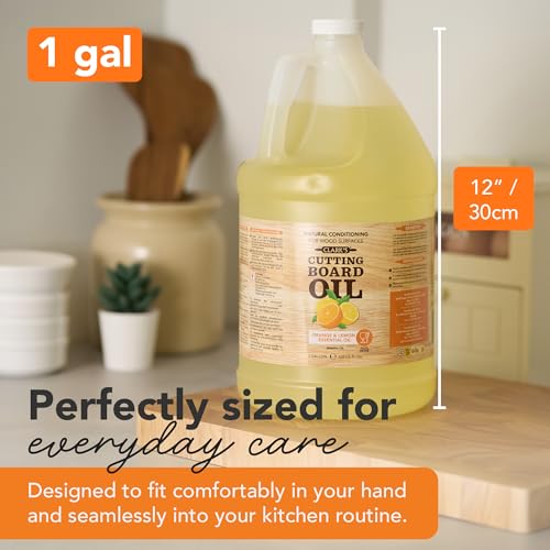 Cutting Board Oil - Food Grade Mineral Oil for Wood Cutting Board - Scented with Orange and Lemon Essential Oils - Butcher Block Conditioner - Restores All Wood - Made in USA, 1 Gallon - view 5
