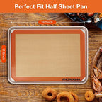 Silicone Baking Mat Sheets Set, Easy Clean &Non-Stick Food Grade Reusable Baking Mat, 2 Half Sheet Baking Mats Silicone for Oven, Macarons, Cookies and Pastry - view 4
