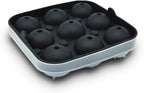 Samuelworld Large Ice Ball Maker with Lid, 9 x 2 Inch Ice Balls - Food Grade, Easy To Fill Round Silicone Ice Tray, Perfect Spheres Craft Ice Maker for Whiskey, Cocktails, Gifting - Black