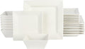 Gibson Home Zen Buffet Hard Square Porcelain Chip and Scratch Resistant Dinnerware Set, White, Service for 8 (24pcs)