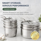 Pro-Smart 9-Piece, 3.1mm Tri-Ply Clad Stainless Steel Cookware Set - view 6