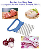 Crinkle Cut Knife set, 1 Fork Slicing Helper 3 Stainless Steel Crinkle Cutter, Fruit And Vegetable Wavy Chopper Knife, Potato Cutter Onion Cutter Fren - view 4