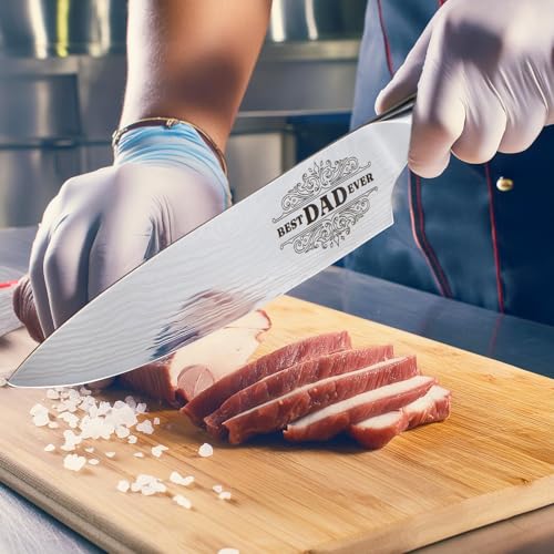 Fathers Day Dad Gift from Daughter Son Kids Dad Birthday Gift 8 inch Kitchen Knife Gift Set for Dad Professional Chef's Knife christmas presents for dad (Best Dad) - view 4