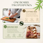 3-Piece Bamboo Cutting Boards - Large Wood Cutting Boards for Kitchen - view 5