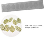 3D Hollow Leaf Fondant Lace Mold Multi Leaves Flower Candy Mold Chocolate Sugar Craft Cake Decoration Cupcake Top (J Leaf_15.6 * 3.12 * 0.12inch)