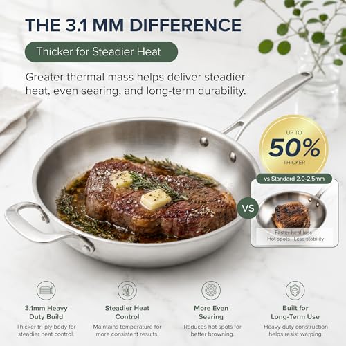 Pro-Smart 9-Piece, 3.1mm Tri-Ply Clad Stainless Steel Cookware Set - view 2