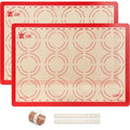 2 Pack Silicone Baking Mats, 11.6" x 16.5" Each, 0.7mm Thick, Food Grade Non-Stick Reusable Baking Mats & Baking Sheet Liners for Cookies, Macarons, Bread, Pizza & Pastry