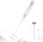 DSP Electric Whisk Rechargeable with Egg whisk milk frothing bar, 3 Speed Adjustable, Milk Frother Handheld for Latte, Cappuccino (White)