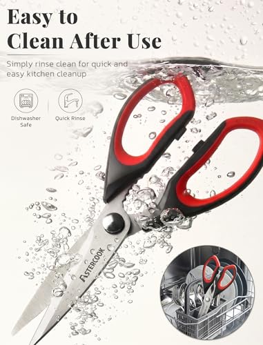 Kitchen Scissors, 3-Pack Heavy Duty Kitchen Shears with Stainless Steel Blades for Meat, Poultry, Herbs, Vegetables and Packaging, Dishwasher Safe Seafood Tools - view 6