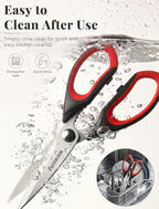 Kitchen Scissors, 3-Pack Heavy Duty Kitchen Shears with Stainless Steel Blades for Meat, Poultry, Herbs, Vegetables and Packaging, Dishwasher Safe Seafood Tools - view 6