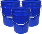 House Naturals 5 Gallon Premium HPDE Plastic Bucket - Made in USA Food Grade Storage Container, BPA Free All Purpose Pail (3, Reflex Blue)