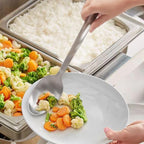 Our Table 3 Pieces Cook & Serve Stainless-Steel Utensils Set,Kitchen Soup Ladle,Cooking Spoon,Slotted Turner Spatula for Serving Your Favorite Meals