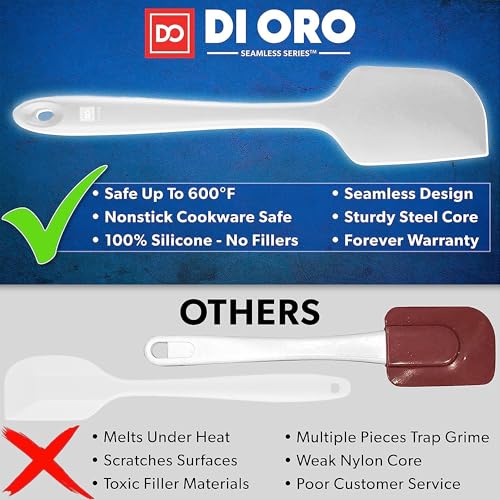 DI ORO Silicone Spatula Set - 600F Heat Resistant, 5-Pc Stone - view 2