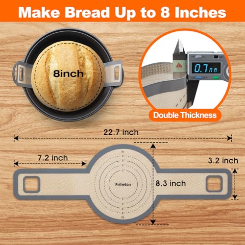 Sourdough Silicone Bread Sling - Non-Stick & Easy Clean Silicone Bread Mat for Dutch Oven. Reusable With Extra Long Handles Silicone Bread baking Supplies tools accessories (Gray 2) - view 6