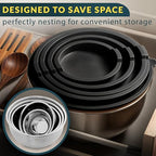 Stainless Steel Mixing Bowls with Lids Set of 5, 3 Graters, Black - view 5