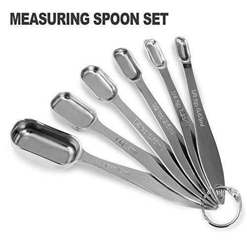 13-Piece Measuring Cups and Spoons Set, 18/8 Stainless Steel, Silver - view 4