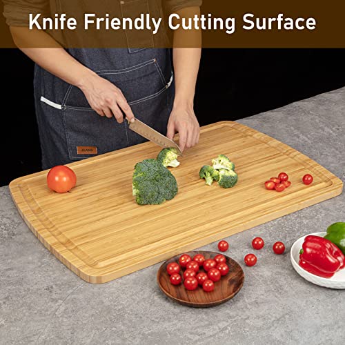 76 cm Extra Large Bamboo Cutting Board for Kitchen, 30 x 20 Inch Large Wooden Cutting Boards with Juice Groove, Thick Butcher Block Cutting Board for Meat Vegetables, Large Charcuterie Board - view 4
