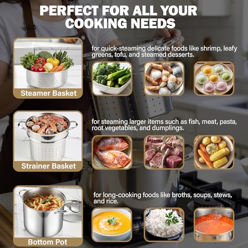 12 Quart Pasta Pot Set 4-Piece 18/10 (304) Stainless Steel - view 5