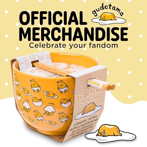 Sanrio Gudetama Yellow Egg, Ramen Bowl with Chopsticks, 20oz - view 5