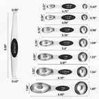Stainless Steel Magnetic Measuring Spoons Set of 8, Black - view 3