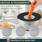 Stainless Steel Mixing Bowls with Lids Set of 5, 3 Graters, Black - view 6