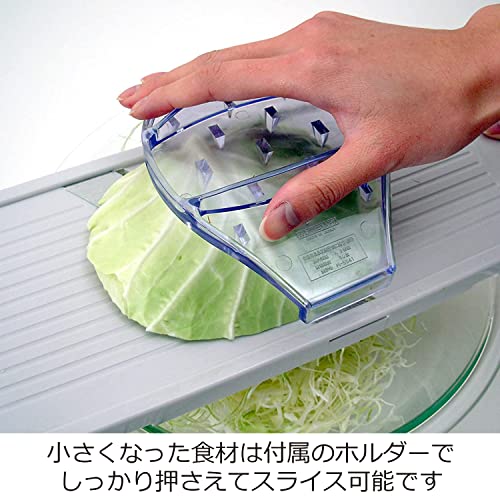 Suncraft BS-271 Cabbage Slicer, Julienne, 0.04 inch (1 mm), Fluffy Shop Finish, Wide 5.5 inches (14 cm), Wide with Safety Holder, Made in Japan, White - view 4