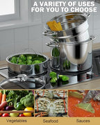 8 Quart Stainless Steel Pasta Pot with Strainer Lid 3-in-1 Pots - view 2