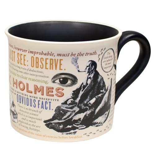 Sherlock Holmes Coffee Mug - Features Holmes Quotes, Rules of Deduction, Intriguing Images, and Sidney Paget's Portrait, Comes in a Fun Box - view 4