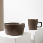 Stone Lain Coupe Dinnerware Set, Service For 4, Matte Brown