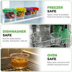 24-Piece (12 Glass Food Storage Containers and 12 Lids), 4.48oz Mini Stackable Meal Prep Round Containers - Microwave, Freezer, & Dishwasher Safe For Food, Snacks, Fruits, Nuts & More - view 4