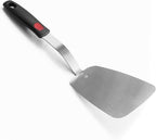 Stainless Steel Flexible Spatula Solid Turner, XiaoZu Thin Metal Spatula for Cast Iron Skillet, Thin Blade and Heat Resistant Silicone Handle, Great for Egg, Cookie, Meat, Crep, Large