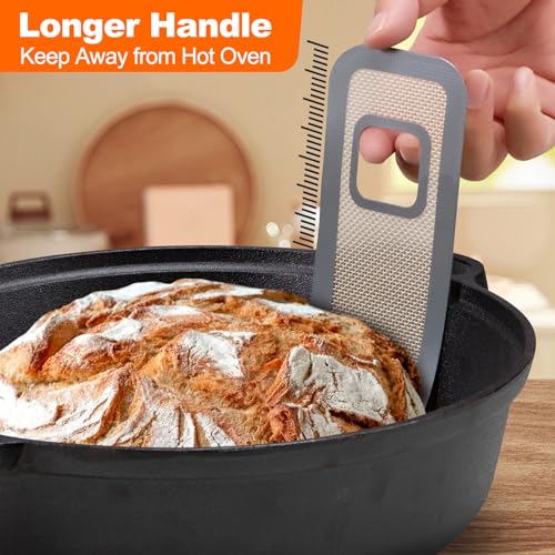 Sourdough Silicone Bread Sling - Non-Stick & Easy Clean Silicone Bread Mat for Dutch Oven. Reusable With Extra Long Handles Silicone Bread baking Supplies tools accessories (Gray 2) - view 3
