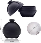 Sphere Ice Molds - 6 Pack - Silicone Ice Ball Molds with Built-in Funnel - Round Ice Cube Molds - Make 2.5 Inch Big Ice Sphere for Whiskey & Cocktails,Food Grade and BPA Free, Black
