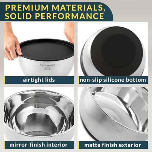 Stainless Steel Mixing Bowls with Lids Set of 5, 3 Graters, Black - view 3